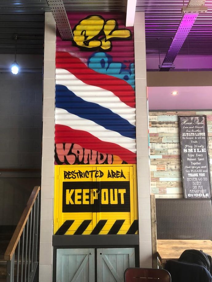 Insidethe new restaurant on Ecclesall Road