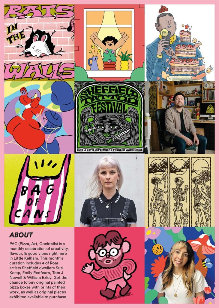 Poster displaying the artists' work